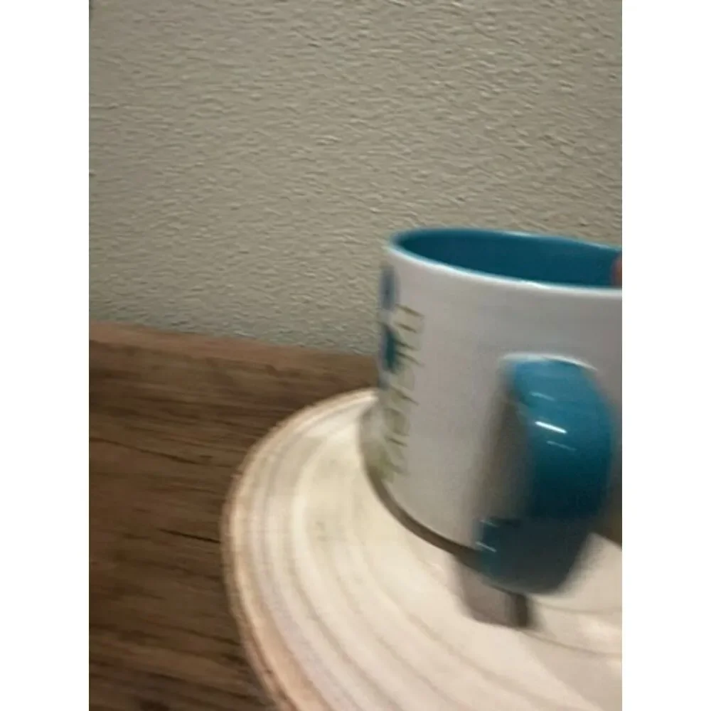 NWOT Disney Store Mickey Mouse Two Tone Green Blue Color Double Sided Mug